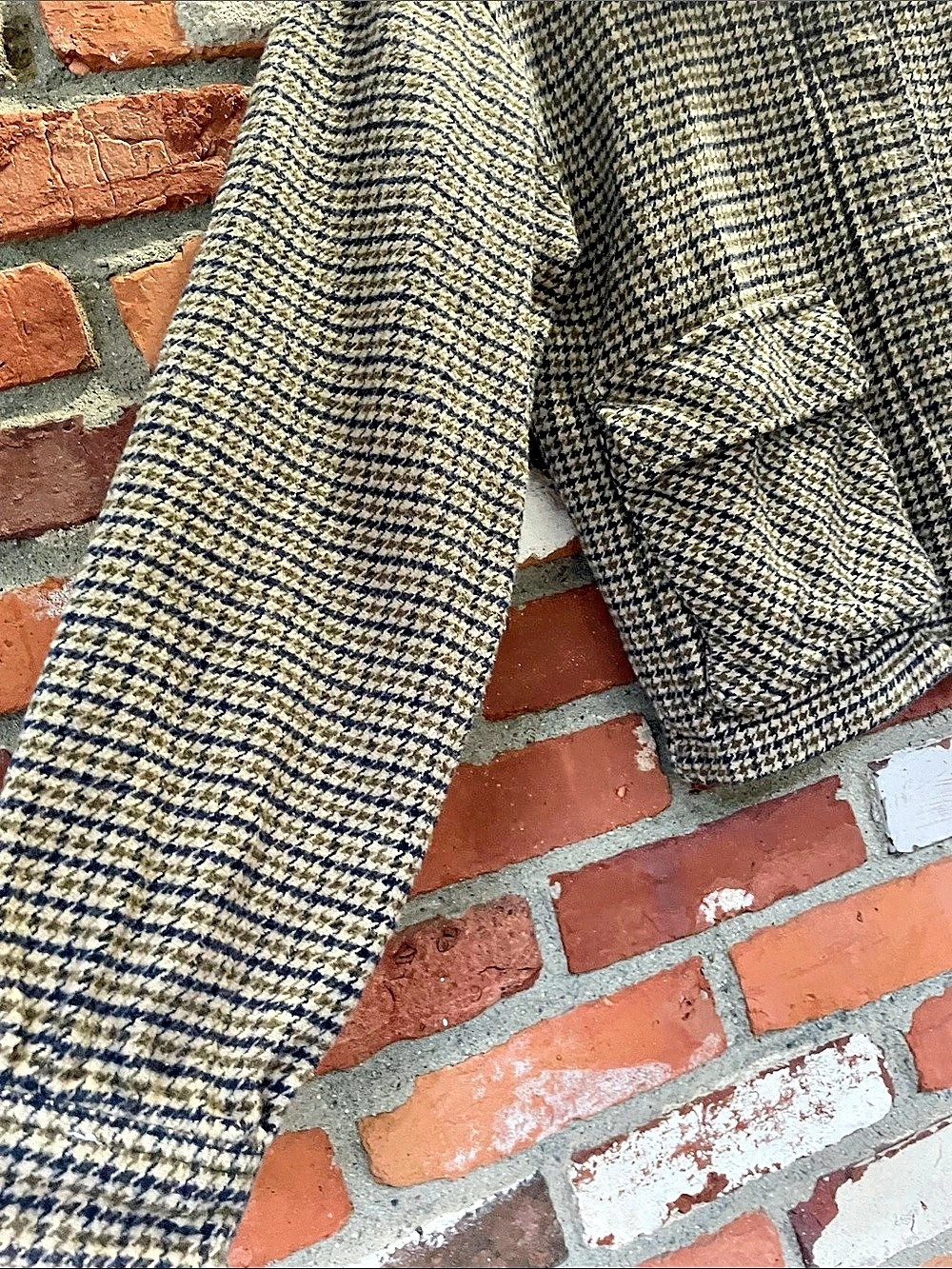 Cropped Lucky Brand Houndstooth Utility Jacket Blue & Cream Medium - Picture 7 of 10
